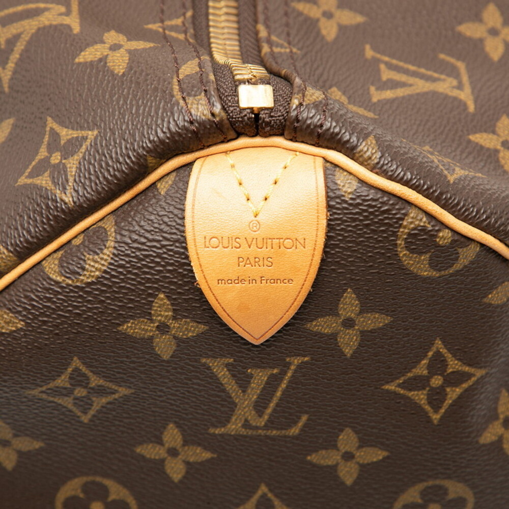 LOUIS VUITTON Authentic Brown Monogram Leather Keepall 50 Boston Bag - Picture 6 of 7